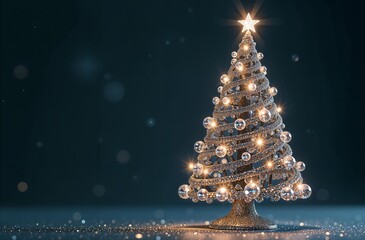 Elegant Shining Christmas Tree with Crystal Decorations