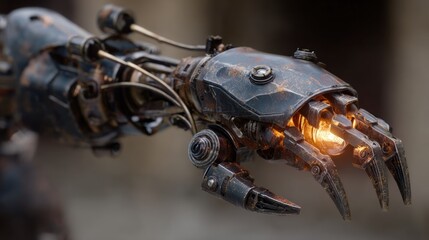 Rusty mechanical arm detail