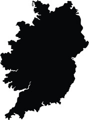 Ireland map silhouette simple flat black outline on white background