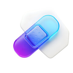 A colorful bandage isolated on transparent background, a simple medical supply icon