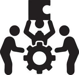   Team collaboration strategy vector representing teamwork, planning, and coordinated project success.