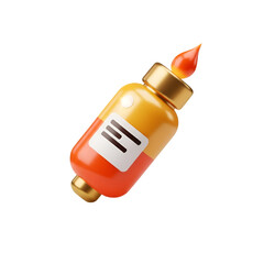 3d rendering of a potion isolated on transparent background, a magical elixir for healing