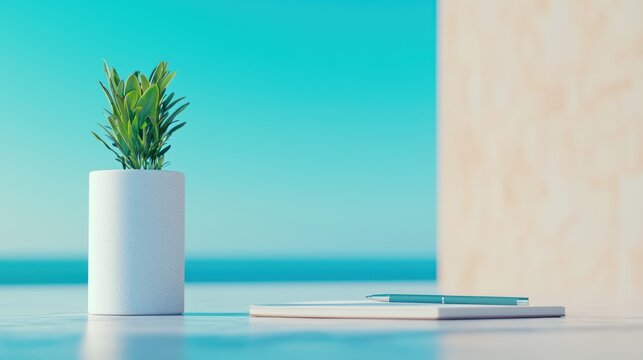 White pen lying on a notepad, waiting for someone to write important thoughts or ideas.