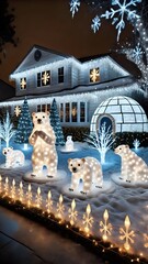 christmas tree with snowman