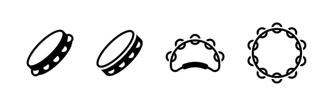 Tambourine icon isolated on white background.