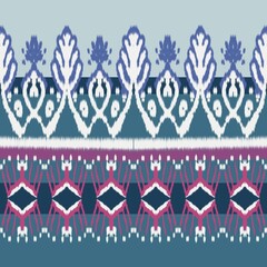 Traditional Tribal Ethnics Ikat Seamless Pattern for paper and fabrics printing - Seamless Pattern - Traditional Silk pattern - Batik Hand Drawn Design Seamless - Ikat Background - Traditional pattern