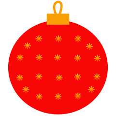 Fototapeta premium Red Christmas Ornament with Golden Star Pattern