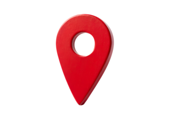 Red Map Pointer Location Pin Icon isolated on Transparent Background