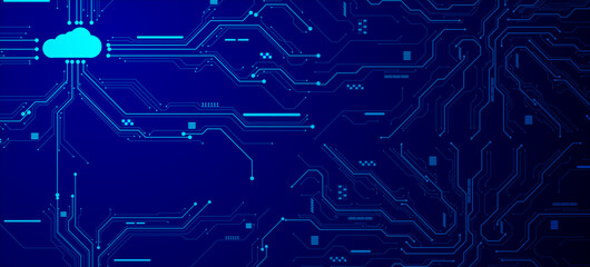 Neon Cloud Server Network Background