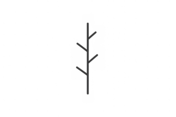 Minimalist tree icon without leaves, representing growth, nature, and environment on transparent background