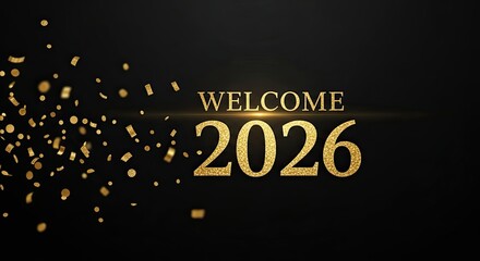 Welcome 2026 Sparkling Golden Celebration Background