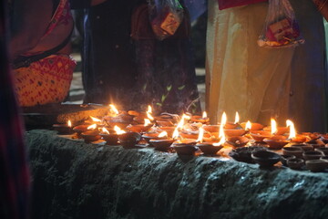 Beautiful Diyas and Lights on the Banks of River Ganga during Dev Deepawali