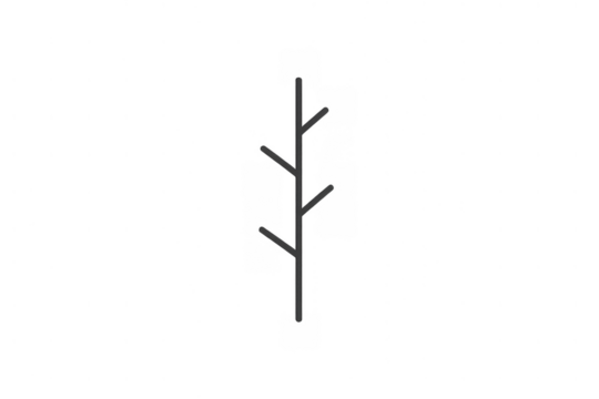 Minimalist tree icon without leaves, representing growth, nature, and environment on transparent background - Powered by Adobe