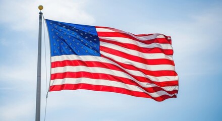 Obraz premium United states flag waving in the wind