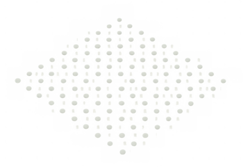 Glowing light dots forming a geometric diamond pattern with bokeh effect on transparent background