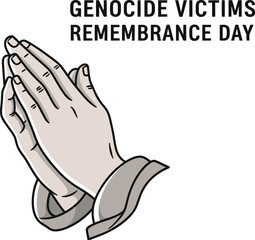 Naklejka premium Praying hands for Genocide Victims Remembrance Day
