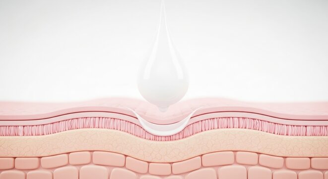 Skin care drop absorption into dermal layers