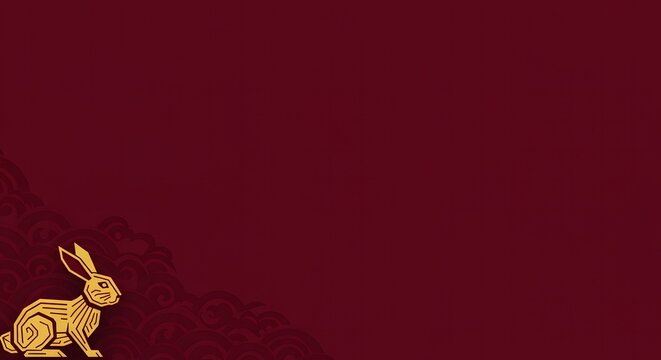 Chinese New year, Elegant Chinese New Year background with golden rabbit on dark r