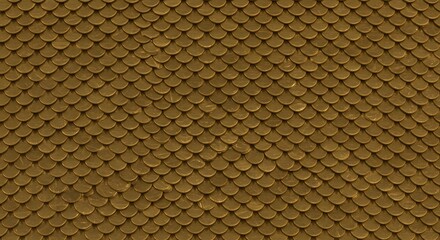 Chinese New year, Gold Scaled Texture Background, Seamless Pattern, Metallic Toned