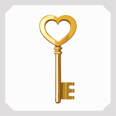 A golden heart-shaped key with intricate detailing, symbolizing love and access.