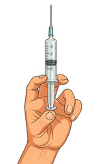 hand with syringe