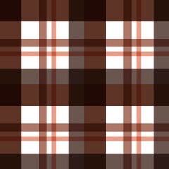 Seamless Plaid Classic Brown Pattern - Fall pattern checker design - Elegance Brown Plaid Seamless Pattern for textile and paper printing 