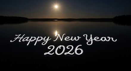 Happy New Year 2026 Moonlight Serenity