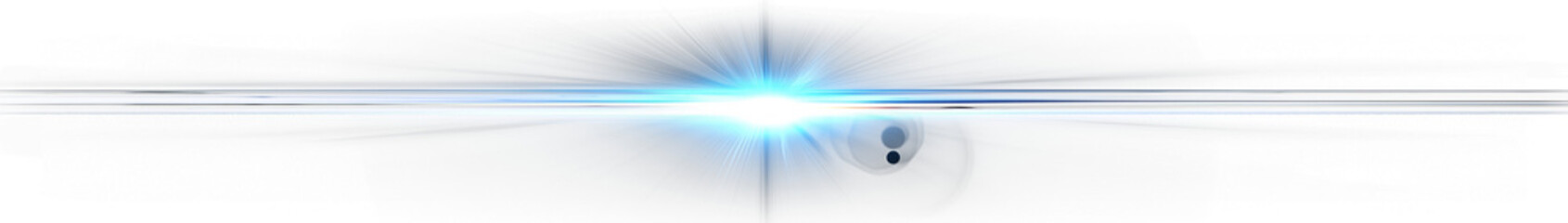 Blue horizontal lens flare effect
