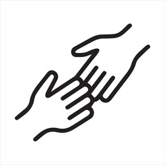 Obraz premium Helping hands A minimalist line drawing showing collaboration and support