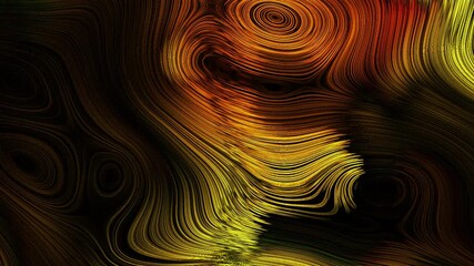 Abstract golden and orange lines swirling in a dark background creating a hypnotic pattern - Powered by Adobe