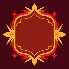 A stylistic frame pattern with flower. 