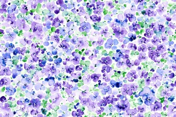 A Captivating Display of Delicate Blooms in a Watercolor Illustration with Violet Hues