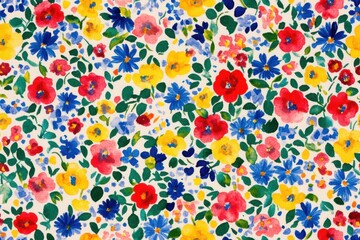 An Exquisite Display of Colorful Floral Patterns in Vibrant Watercolor Artistry