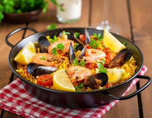 Southern iron pot for cooking Spanish-style paella/スペイン風パエリアを調理する南部鉄器鍋