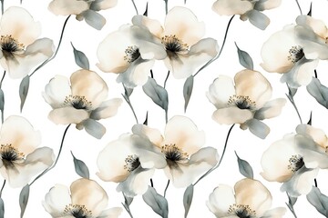 Elegant Watercolor Floral Pattern Art