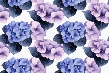 Purple Floral Pattern on White Background