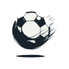 Soccer ball icon with dynamic brushstroke effect