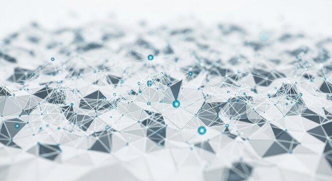 Abstract digital network connections and data visualization background.