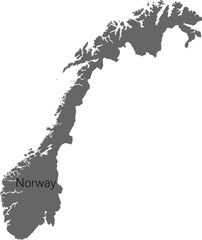 Norway Map with National Flag Design Vector