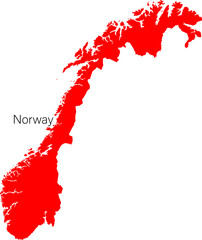 Norway Map with National Flag Design Vector
