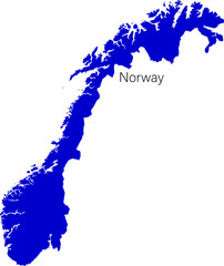 Norway Map with National Flag Design Vector