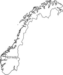 Norway Map with National Flag Design Vector