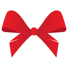 Red butterfly pattern ribbon design with transparent background for christmas or fashion themed design elements