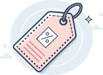 Celebrate amazing sale opportunities with a vibrant shopping tag featuring a prominent percentage symbol, perfect for promotions.