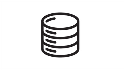 Modern data center storage server icon with network and cloud elements