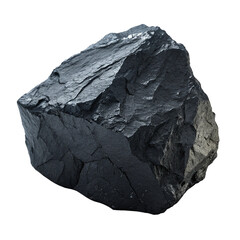 Obraz premium Rough Unprocessed Coal Piece – Raw Industrial Material Isolated on Transparent Background
