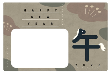 午年　年賀状　フォトフレーム