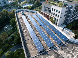 solar panel on roof top of apartment