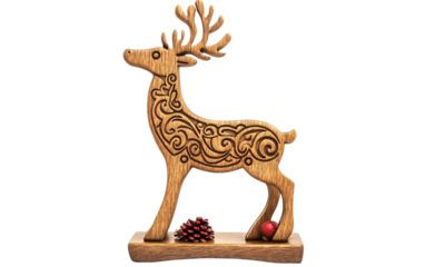 Festive holiday Christmas reindeer-shaped stocking holder cozy seasonal winter decoration isolated on white background