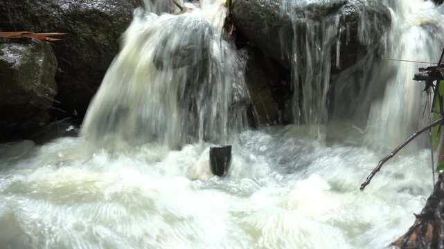mini waterfall in the river